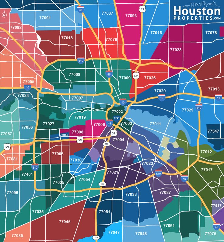 ZipCode Map of Houston TX