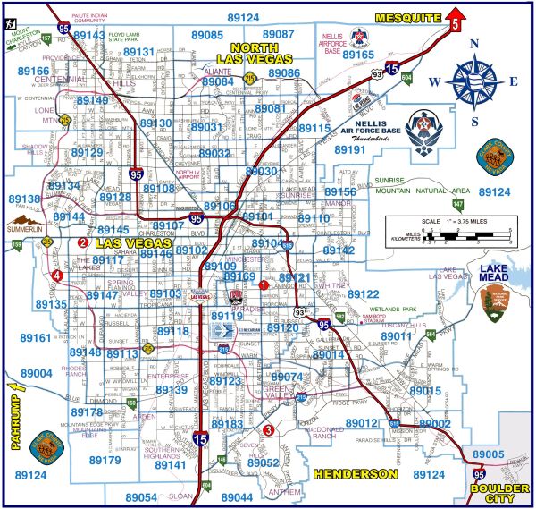 Las Vegas Nevada Zip Code Map