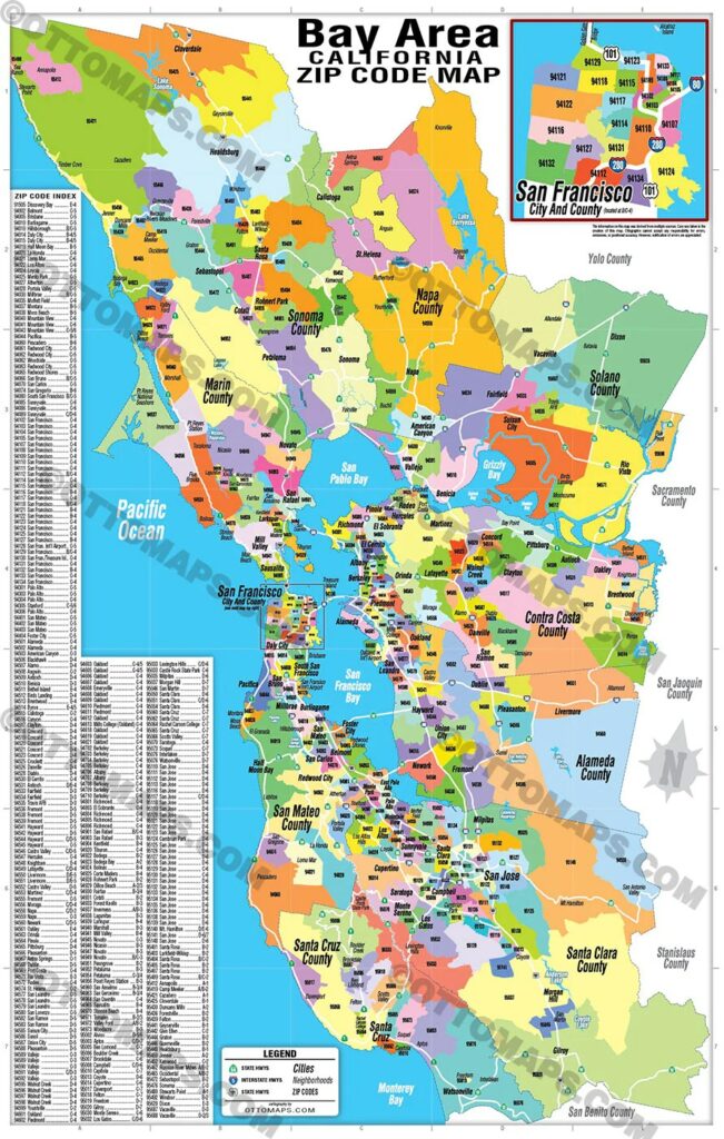 San Francisco California Zip Code Map