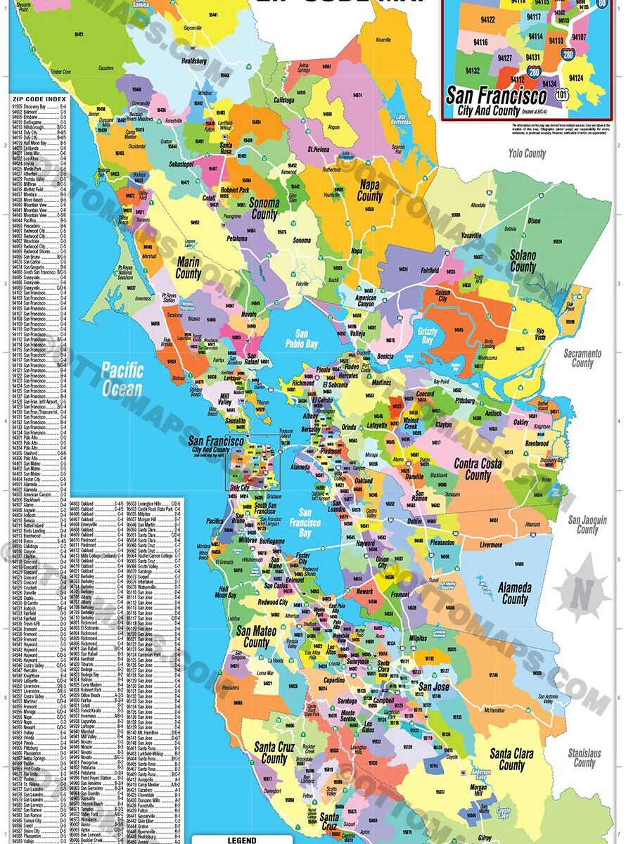 San Francisco California Zip Code Map