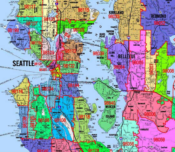 Seattle Washington Zip Code Map